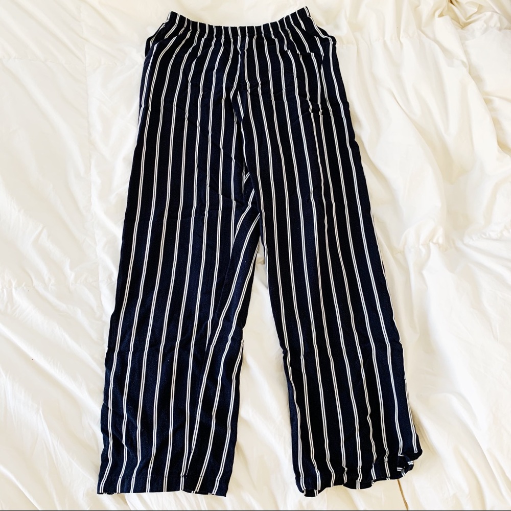 Navy and white striped pants!